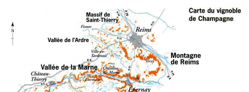 Carte des terroirs de Champagne