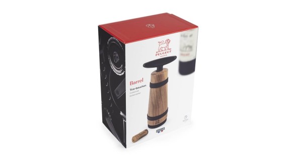 Coffret tire-bouchon en bois à vis sans fin Barrel Peugeot