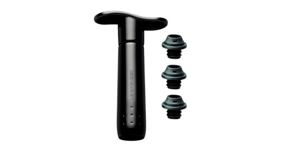 Pompe à Vin WA-137 Noir + 3 bouchons - LE CREUSET SCREWPULL