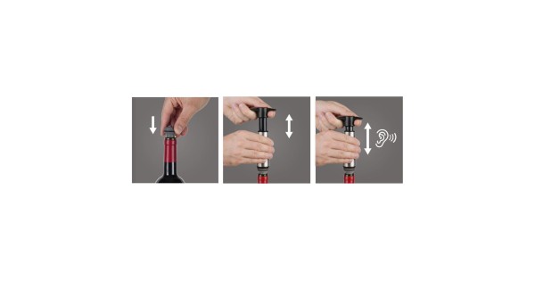 Pompe à vide Wine Saver Stainless Steel + 2 Stoppers - Vacuvin