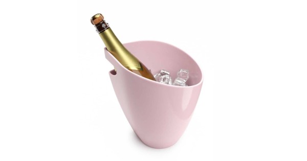 Seau à glace laqué rose Koala avec poignée pour 1 à 2 bouteilles