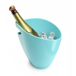 Seau à glace bleu turquoise laqué Koala avec poignée pour 1 à 2 bouteilles