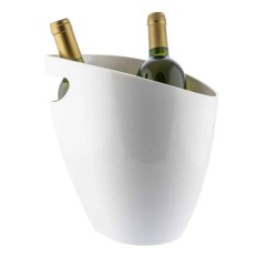 Seau à glace blanc laqué Koala avec poignée pour 1 à 2 bouteilles