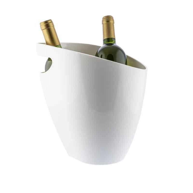 Seau à glace blanc laqué Koala avec poignée pour 1 à 2 bouteilles