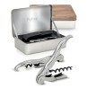 Vues du sommelier chromé et du coffret métallique Classic Pulltex