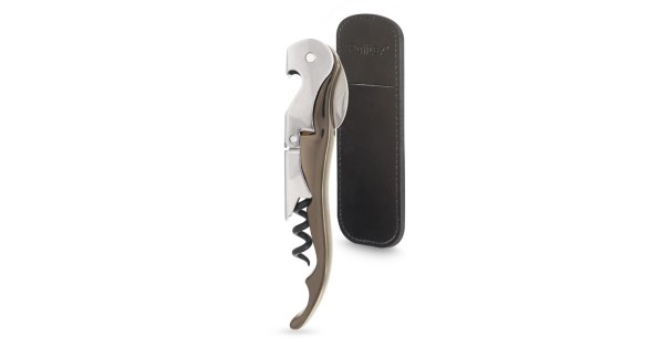 Tire-bouchon Classic Graphite Pulltex avec son étui en cuir