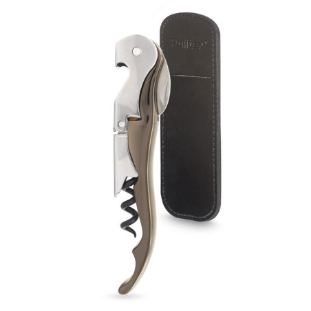 Tire-bouchon Classic Graphite Pulltex avec son étui en cuir