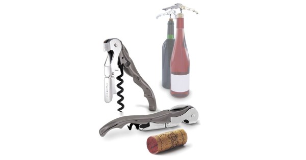 Classic Graphite Pulltex ouvert et replié, avec un bouchon et une bouteille