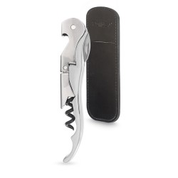 Tire-bouchon Classic Silver chromé Pulltex avec son étui en cuir