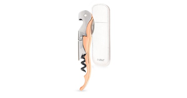 Tire-bouchon Classic Rose Gold Pulltex avec son étui en cuir