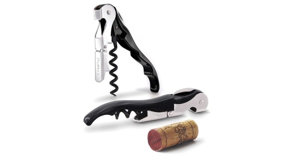 Pulltap’s Classic noir Pulltex ouvert et replié, avec un bouchon
