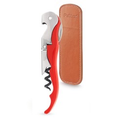 Tire-bouchon Pulltap’s Classic rouge Pulltex avec son étui en cuir