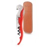 Tire-bouchon Pulltap’s Classic rouge Pulltex avec son étui en cuir