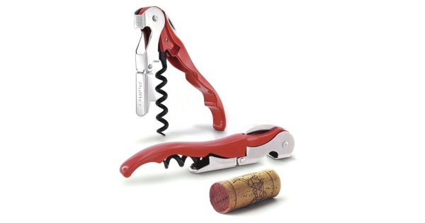 Pulltap’s Classic rouge Pulltex ouvert et replié, avec un bouchon