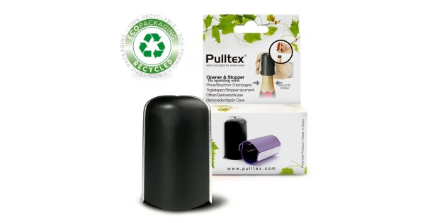 Bouchon-pince à champagne noir Pulltex avec son emballage