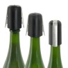 Étapes de fermeture du bouchon-pince Pulltex sur un goulot de champagne