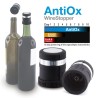 Bouchon AntiOx Pulltex sur une bouteille de vin et illustration de la conservation