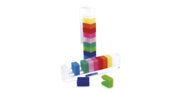 Marque-verres colorés Pulltex et support transparent de rangement