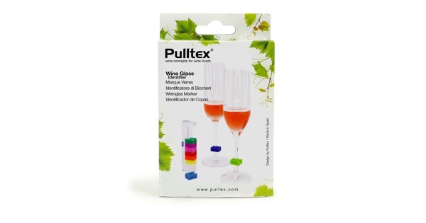 Emballage du lot de 10 marque-verres colorés Pulltex