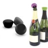 Illustration des bouchons silicone Pulltex sur des bouteilles de champagne