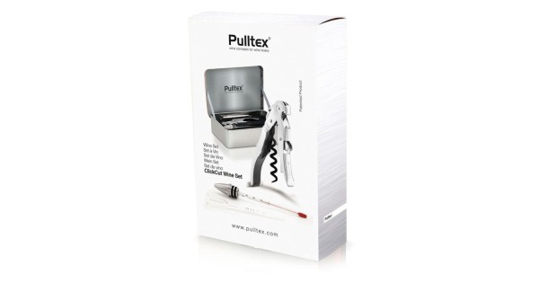 Emballage du coffret ClickCut Wine Set Pulltex à trois accessoires