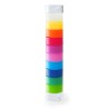 Dix bagues colorées Identity Pulltex empilées sur leur support