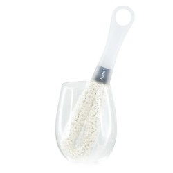 Goupillon à verre Pulltex avec manche blanc et tête en mousse EVA