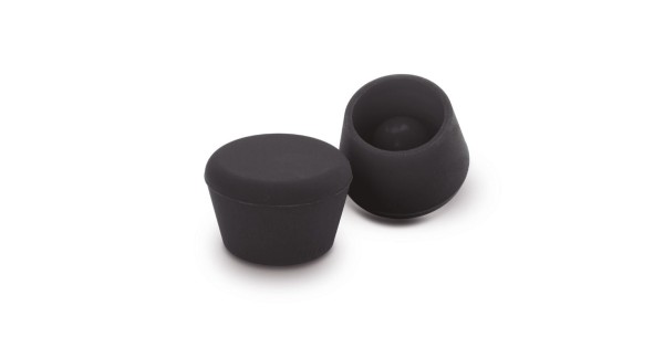 Bouchon à vin noir Pulltex en silicone, vues extérieure et intérieure