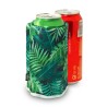 Gaine rafraîchissante Pulltex verte à côté d’une canette de 50 cl