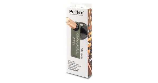 Boîte des 36 étiquettes de cave Pulltex avec craie