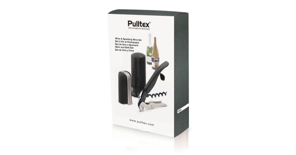 Coffret vin et champagne Pulltex noir dans son emballage