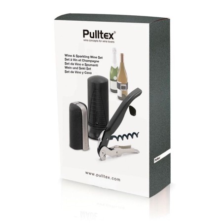 Coffret vin et champagne Pulltex noir dans son emballage