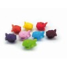 Huit marque-verres poissons Vin Bouquet en silicone de couleurs assorties