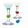 Marque-verres poissons Vin Bouquet fixés sur les tiges de verres à pied