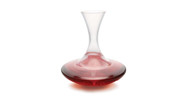 Carafe à vin Apollo Pulltex en verre avec base évasée contenant du vin rouge