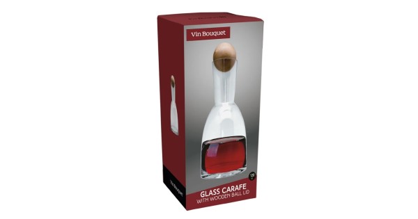 Boîte de la carafe Wooden Ball Vin Bouquet avec bouchon boule en bois