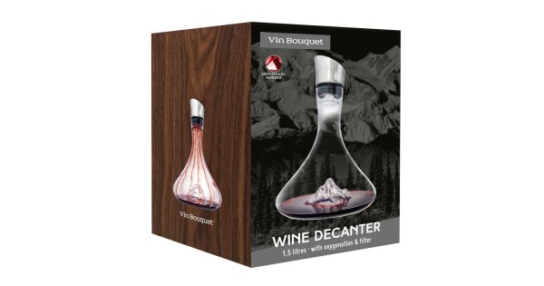 Boîte cadeau de la carafe Montagne avec verseur aérateur