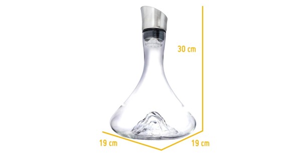 Schéma des dimensions de la carafe Montagne Vin Bouquet