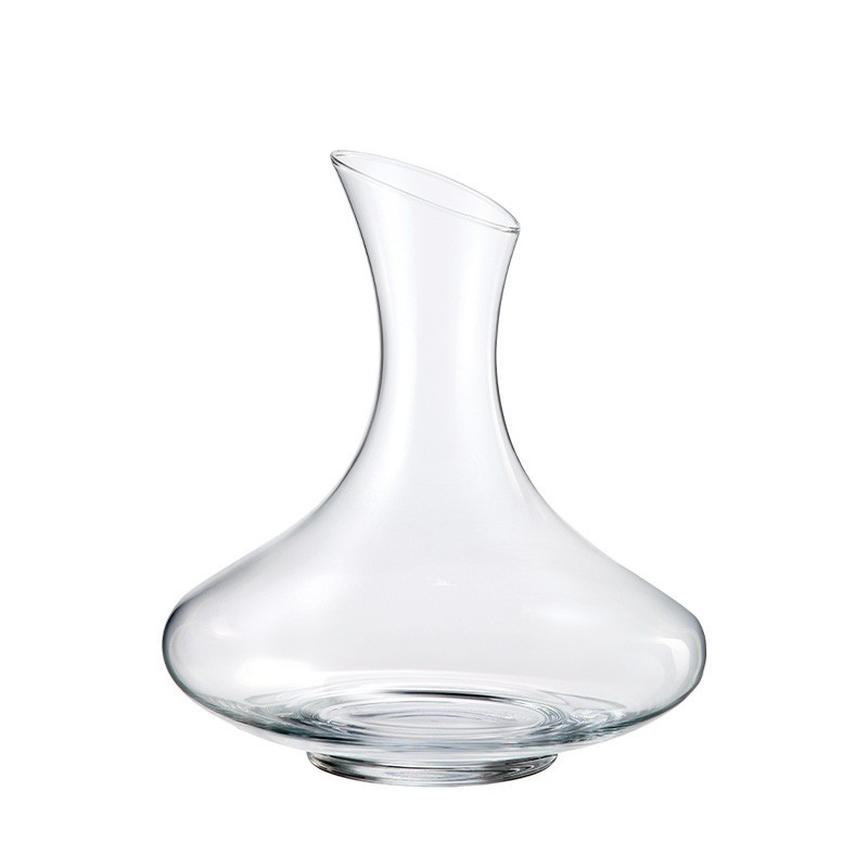 Carafe à vin Vintage Bohemia Royal Crystal à fond évasé et col oblique