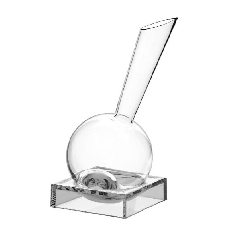 Carafe Vinocchio Italesse en verre, avec long col à ouverture oblique