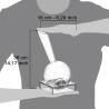 Schéma des dimensions de la carafe Vinocchio Italesse sur son socle