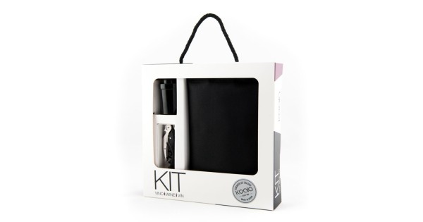 Présentation cadeau du set à vin Basic noir Koala de trois accessoires