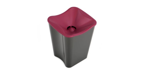 Crachoir Koala 2,5 L noir avec entonnoir bordeaux