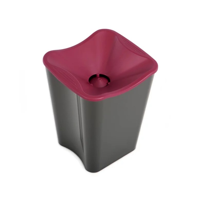 Crachoir Koala 2,5 L noir avec entonnoir bordeaux