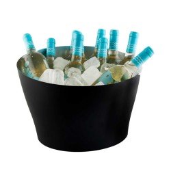 Vasque Koala noire de 20 L garnie de bouteilles et de glace