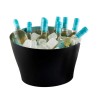Vasque Koala noire de 20 L garnie de bouteilles et de glace