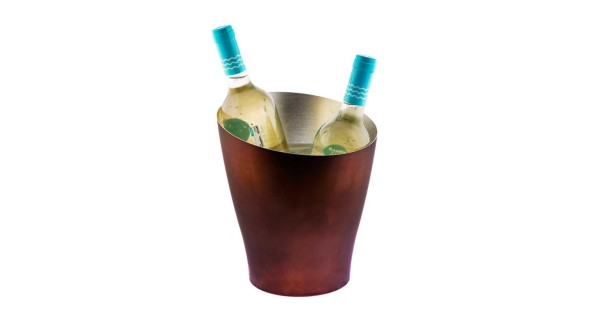 Seau Alloy Koala vintage 5 L avec deux bouteilles de vin