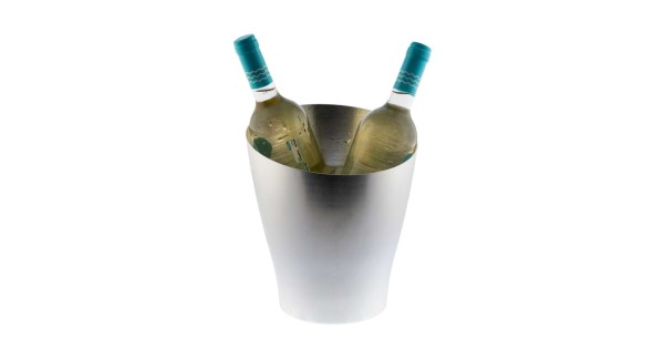 Seau Alloy Koala argent brossé 5 L avec deux bouteilles