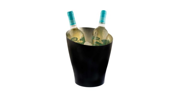 Seau Alloy Koala noir mat 5 L avec deux bouteilles de vin