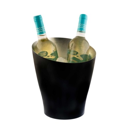 Seau Alloy Koala noir mat 5 L avec deux bouteilles de vin